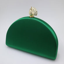 Load image into Gallery viewer, NUPHIA New Peacock Shape Box Emerald Party Clutch Silk Satin Evening Bags and Clutch Bags for Party Prom Evening Dark Green
