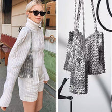 Load image into Gallery viewer, luxury Women Bags Designer Metal Sequins Chain Woven Bag Hollow Evening Bags Clutch Female Travel Holiday Shoulder Bag Handbag
