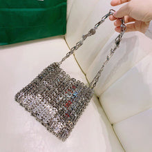 Load image into Gallery viewer, luxury Women Bags Designer Metal Sequins Chain Woven Bag Hollow Evening Bags Clutch Female Travel Holiday Shoulder Bag Handbag
