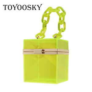 Clear acrylic clutch Purse women transparent bag plastic box bag girl vintage retro party handbag 2020summer bag purse totes