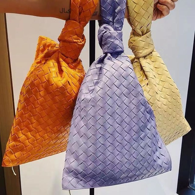 2020 New Stylish Spring Women Weave Handbags Female Fashion Knit Clutches Tote Bags High Quality Capacity Women Leather Handbag