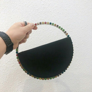 Colour Diamond Circular Rainbow Rhinestone Round Handle Evening Bag Clutch Purse Luxury Handbags Bags Designer for Woman 2020