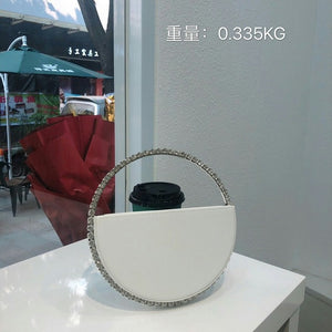 Colour Diamond Circular Rainbow Rhinestone Round Handle Evening Bag Clutch Purse Luxury Handbags Bags Designer for Woman 2020