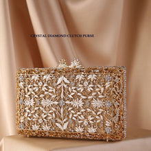 Load image into Gallery viewer, XIYUAN women 2020 diamond drip floral evening bags clutches for party wedding Rhinestones evening bag clutch purse wallet gold
