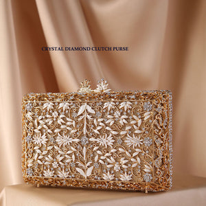 XIYUAN women 2020 diamond drip floral evening bags clutches for party wedding Rhinestones evening bag clutch purse wallet gold