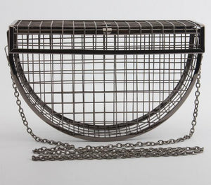 Unique fashion design personality hollow metal cages party clutch evening bag shoulder bag ladies handbag messenger bags purse