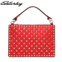 Load image into Gallery viewer, Estelle Wang Fashion Rivets Handbags Female Microfiber Synthetic Leather Envelope Crossbody Bags Party Day Clutches Bolsos Mujer
